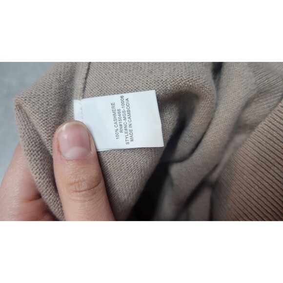 The Commons Men's Tan Small 100% Cashmere Collar Sweater Polo Shirt NWT - Picture 5 of 9